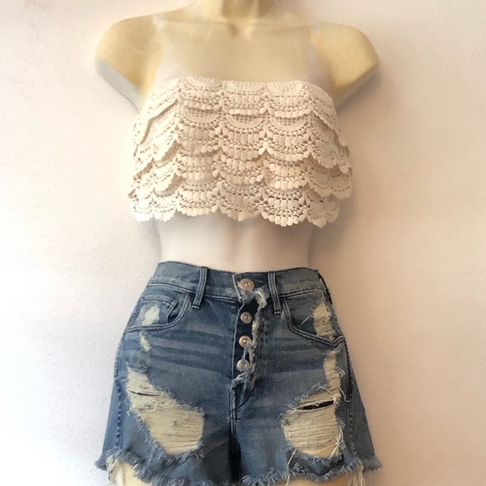 Chelsea & Violet Crochet  Tube Top Fairy-core 2000